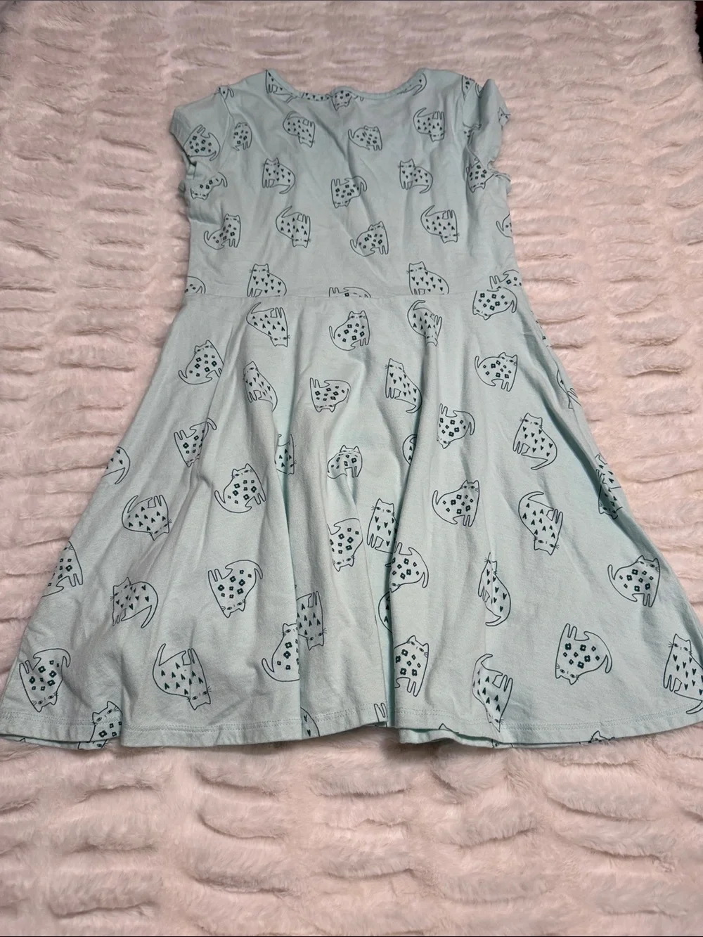 Cat & Jack Black Heart Print Dress and Mint Cat Print Dress
